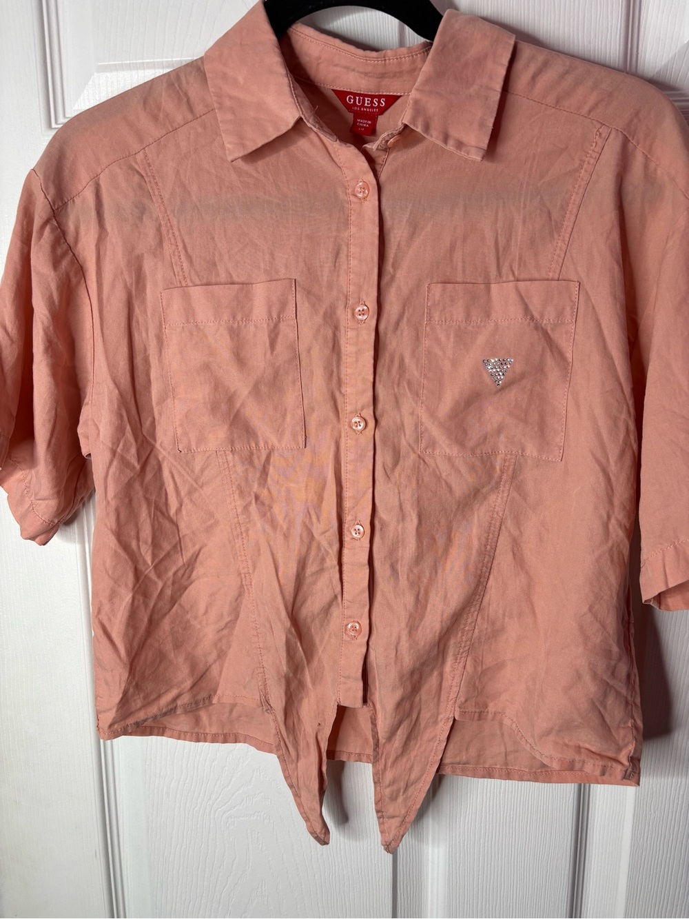 GUESS Peach Button-Down Utility Shirt